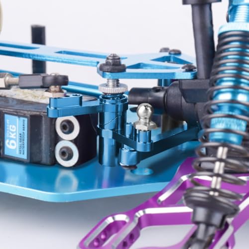 Hobbypark 122057 Aluminum Servo Saver Complete Set Ackerman Plate Blue For Exceed Rc Hsp Redcat Shockwave Tornado Epx (Pro) S30 Volcano Epx (Pro) S30 1/10 Upgrade Parts 02025 Buggy Truck thumb #1
