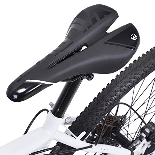 Asvert Sillin Bicicleta Gel MTB Carretera Asiento Ciclismo Superiorde Acero de Carbono (M1)
