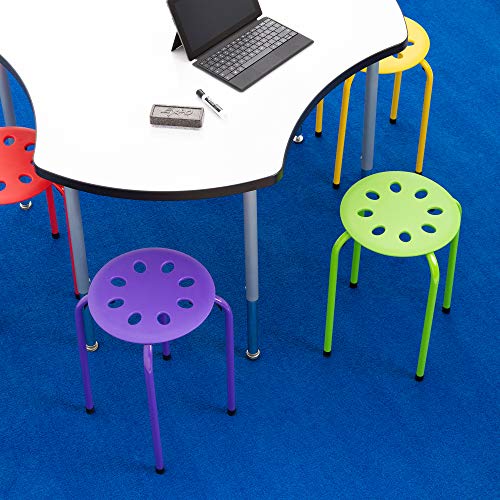 Norwood Commercial Furniture - Nor-1101Ac-So - Assorted Color Stacking Stools - Stackable Stools For Kids And Adults - Flexible Seating For Home, Office, Classrooms - Plastic/Metal 17.75" (Pack Of 5) #TOP1