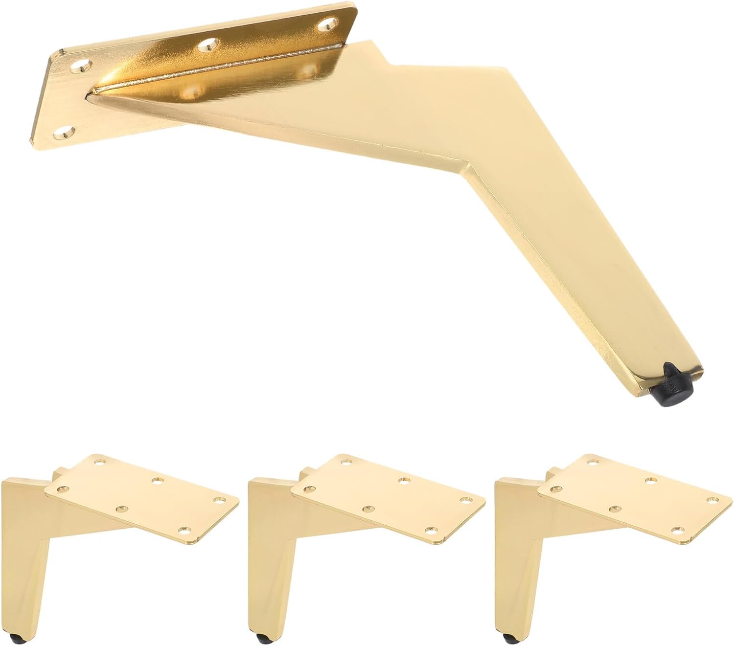 4pcs Metal Furniture Legs 15cm Steel Blade Sofa Support Legs Replacement for Tv Stands End Tables Gold Titanium Finish