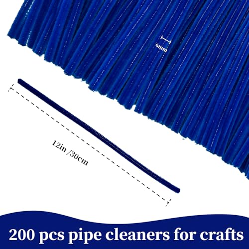 Image of Royal Blue Pipe Cleaners Craft,Chenille Stems for DIY Art & Craft Supplies,Blue Party /Birthday Decorations,Pipe Cleaners Blue Crafts,Royal Blue Gifts For Women,DIY Toys Flowers for Home Wall Decor