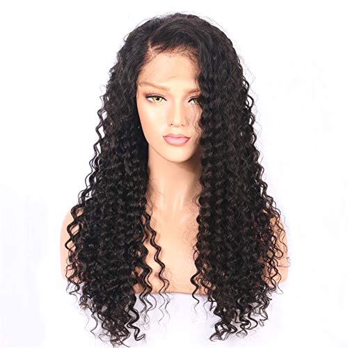 Pelucas frontales de encaje completo, cabello sintético de fibra resistente al calor de 66 cm, 380 g, color morado, negro (NZ-LS-011-2) Cover