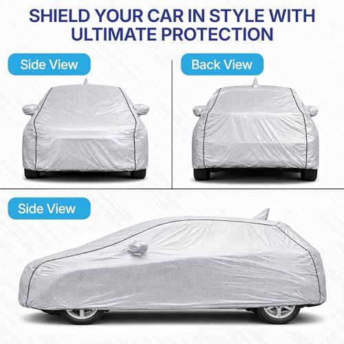 Image of KINGSWAY SilverTech 100% Waterproof Car Cover Only with Maruti Suzuki Swift (Year 2011 to 2017 - All Model) | Mirror and Antenna Pockets | Scratchproof | All Weather Car Body Cover