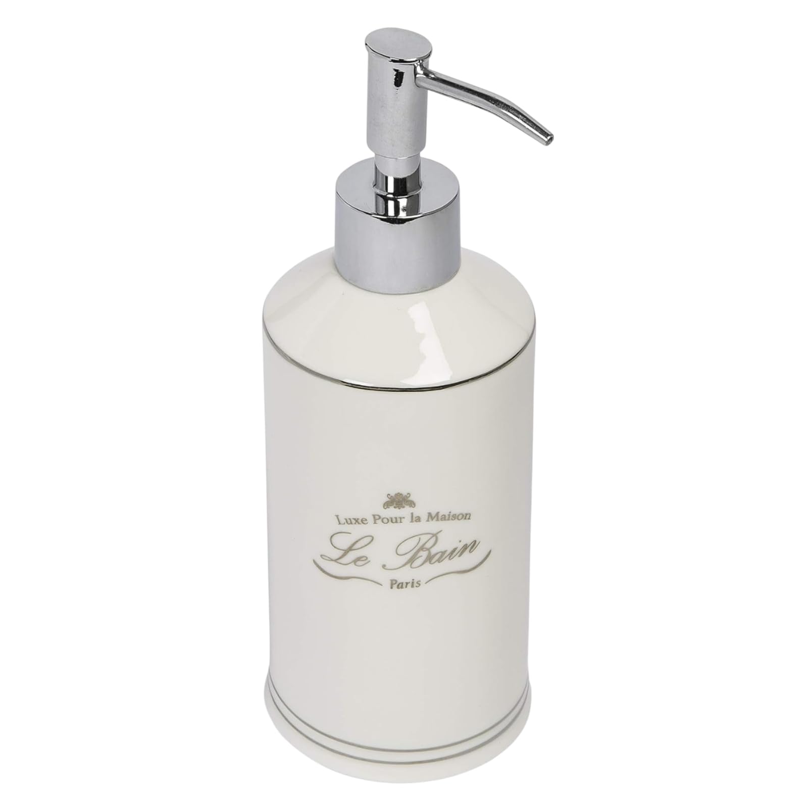 Le Bain Paris Collection by Ben&Jonah Heavy Porcelain Lotion Dispenser/Soap Pump (8" H x 3" Diameter)