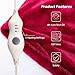 Tefici Electric Heated Blanket Throw, Super Cozy Soft 2-Layer Flannel 50