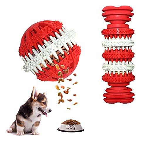 Zemat Dog Puzzle Toys, Small Dog Chew Toys and Teeth Cleaning Toys ,Dog Treat Dispenser Suitable for Medium and Small Dogs, Natural Rubber Safe and Non-Toxic - Milk Flavor Cover