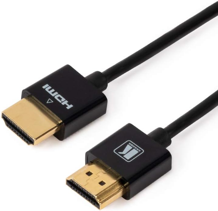 Kramer Ultra–Slim Flexible High–Speed HDMI Cable with Ethernet,Supports Ultra–HD 4K,3D,Dolby TrueHD, DTS–HD with 24K Gold–Plated connectors -2 feet - Black