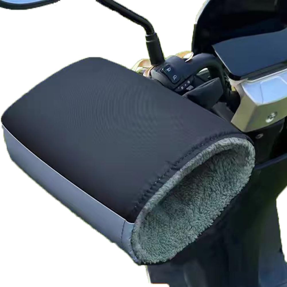 Gants De Guidon Moto Universel Hiver, Manchon Guidon Moto, Étanche Coupe Vent Protection De Main Chaud Anti Froid, Avec Bandes Réfléchissantes Et Doublure Intérieure En Peluche, Installé Sur Poignée