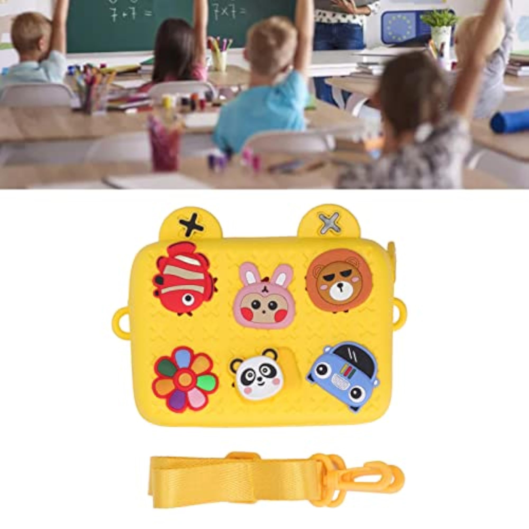 Kids Yellow Satchel Camera Storage Bag, Non-Toxic Craftsmanship