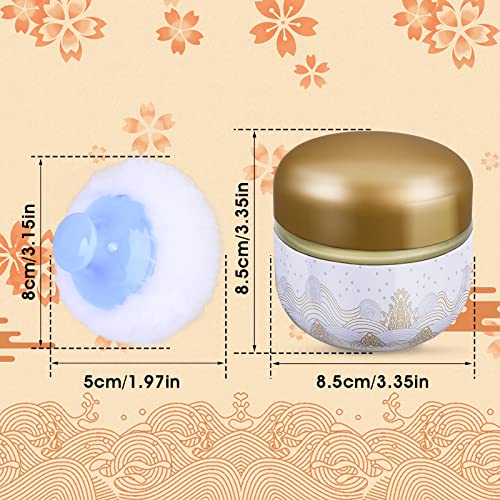 Sibba Puderetui mit Puderquaste für Körperpuder Leerbehälter Staubpulver Box Baby After Bath Powder Puff Kit Make-up Puder Spenderhülle (gelb)