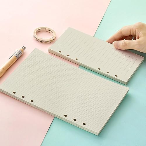 Miniatura 9 de A6 - 80 hojas160 páginas forradas de papel perforado de hojas sueltas para carpeta de 6 agujeros, organizador personal, diario, planificador