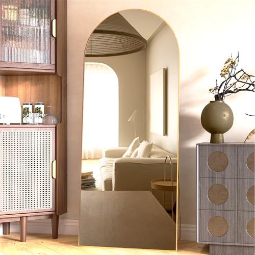 Miniatura 3 de Neuweaby Arqueado Espejo De Cuerpo Entero Espejo De Pie Con Soporte 165 X 60cm Espejo De Pared Grande Oro Colgado De Pie O Apoyado Contra La Pared Para La Entrada Del Dormitorio