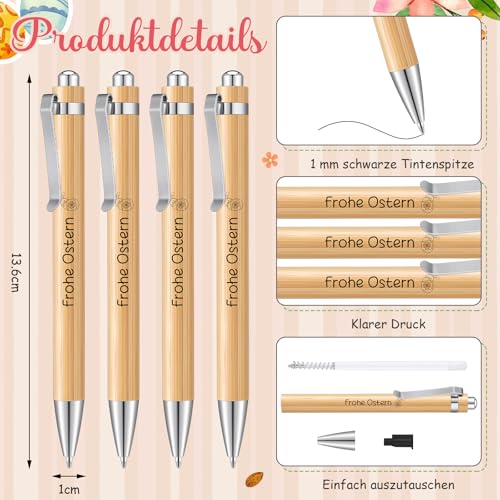 Nezyo 18 Sets Ostergeschenke Frohe Ostern Lesezeichen Kugelschreiber und Hanfseil Kreative Osterkorb-Geschenktütenfüllung für Kollegen Familie Freunde Lehrer