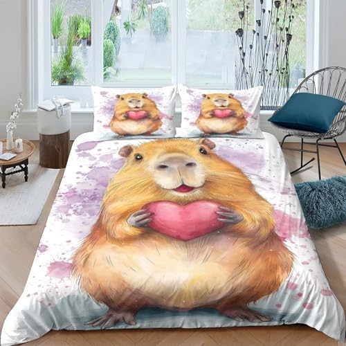 Parure de lit capybara ultra douce pour une chambre de couple cocooning - 4