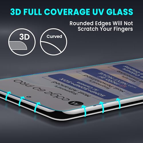 Image of FIRST MART Anti-Spy UV Tempered Glass for Motorola Edge 60 Pro | 9H Curved Display Screen Guard, Fingerprint Compatible | Pack of 2