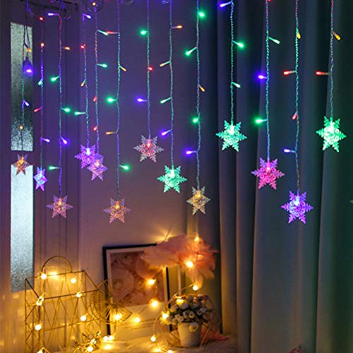 Luzes de cortina de floco de neve, luzes de LED de Natal, corda de cortina para janela decoração de