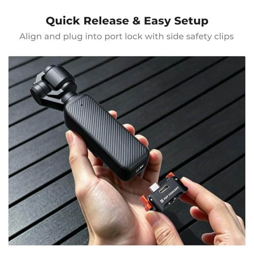 Image of K&F Concept Pocket 4 3 Charging Dock, Magnetic Quick-Release, Includes 1 T-Screw and 1 J-Shaped Quick-Release Plate.
