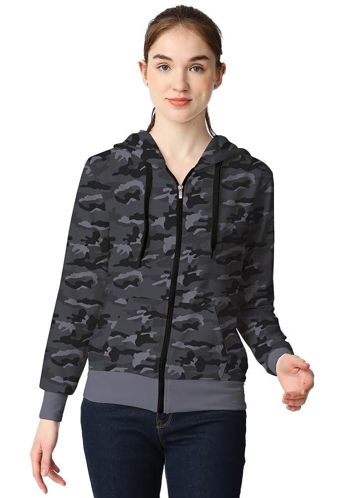 wear your opinion Women's Camo Zipper Hoodie (Design: Camo)-picture-18