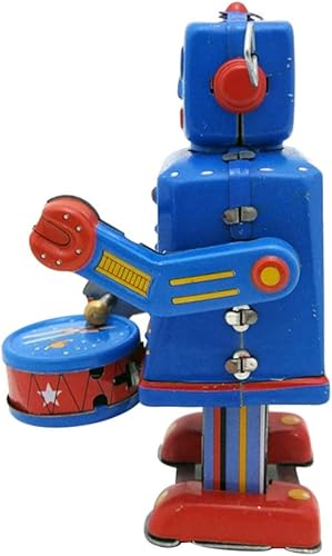 Miniatura 7 de Mecanismo Drumming Robot Wind Up Cartoon Toy Hojalata Vintage Juguete de la Infancia Memoria Antiguo Juguete Retro Clásico Clockwork Primavera para