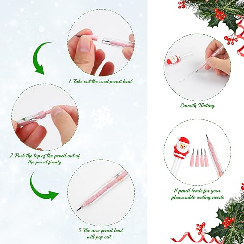 DIYASY 24 lápices mecánicos navideños apilables miniatura 4