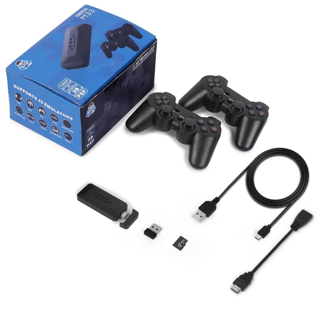 LYX M33 Classic Home Gaming Console | TV Video Game System with Built-in Games & 2 Wireless Controllers | Plug and Play Retro Game Device | 1.2 kg