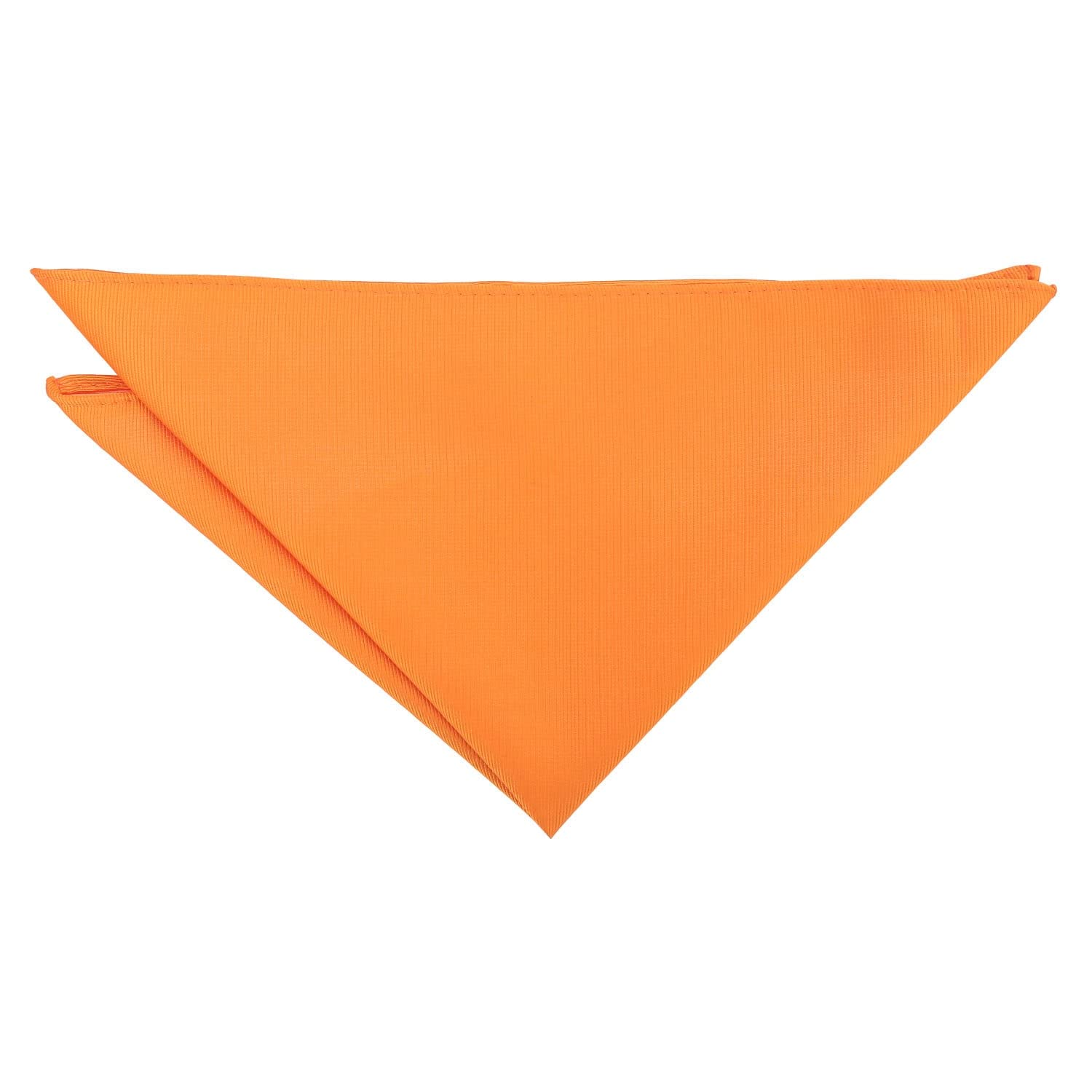 DQT Mens Plain Twill Pocket Square - Wedding, Business & Formal Suit Handkerchief - Tangerine