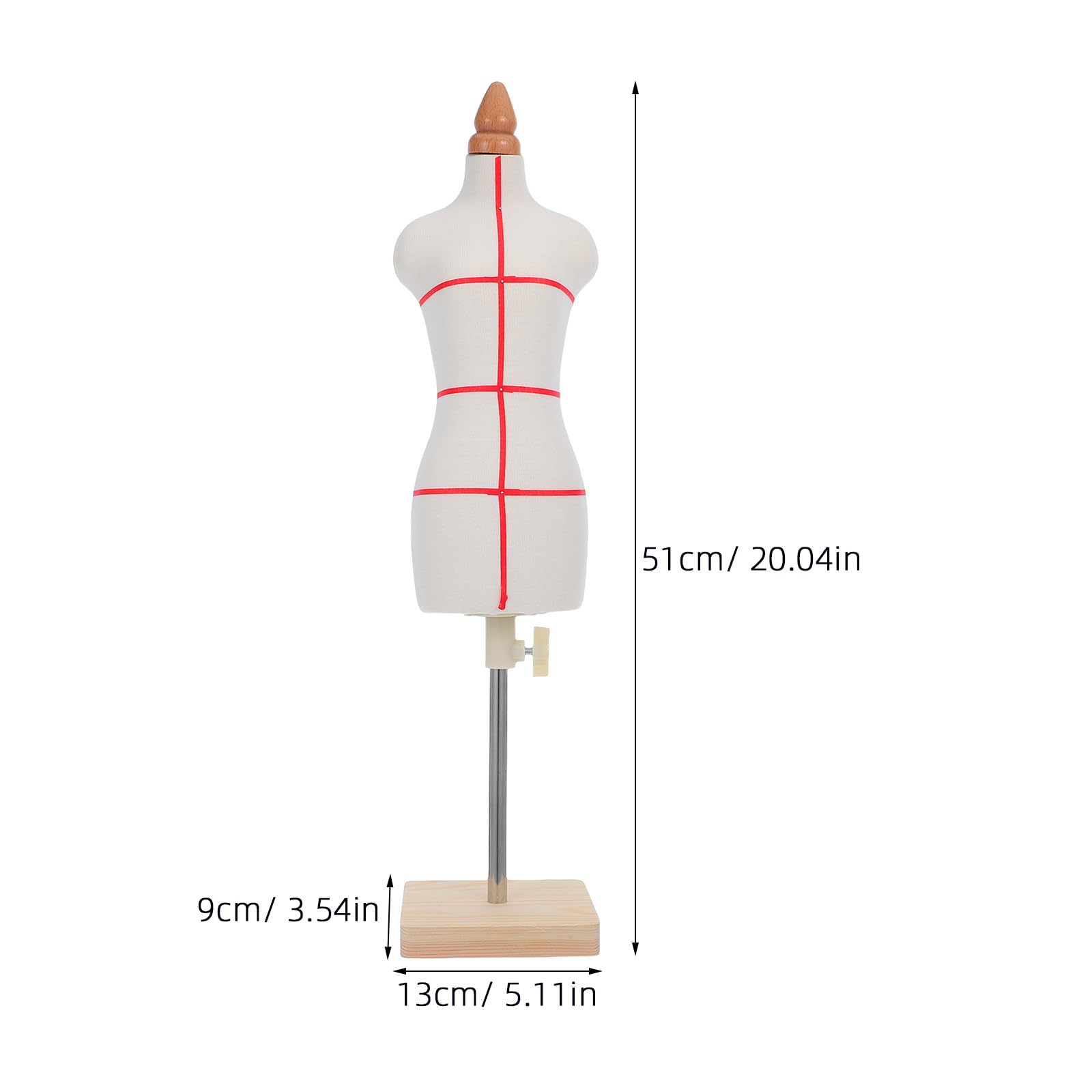 SUPVOX Manichino da Sarta 1/3 Scala Femminile da Tavolo, Mini Manichino per Abito da Cucito, Leggero e Portatile per Principianti e Professionisti, Modello Sartoriale per Design e