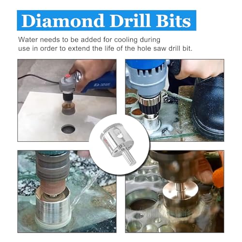 Image of Luomorgo 35mm Diamond Hole Saw Diamond Drill Bits | 1.1 Inch Cutting Depth, For Glass Ceramic Marble, For Porcelain Tile Granite, For Quartz Gemstone