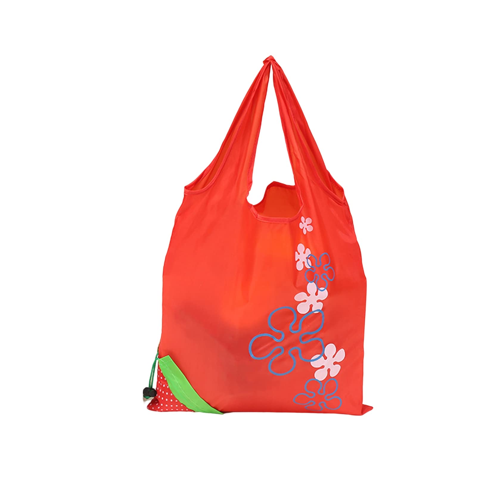 PAPABA Organizer Bag Oxford Cloth Strawberry Folding Grocery Shopping Bag Item Storage with Handle Red