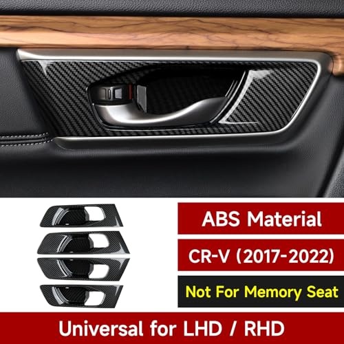 Image of Car Inner Door Handle Bowl Decals for Honda CR-V 2017-2022 Accessories CRV ABS Carbon Fiber Stickers (Without Any Buttons or Holes)