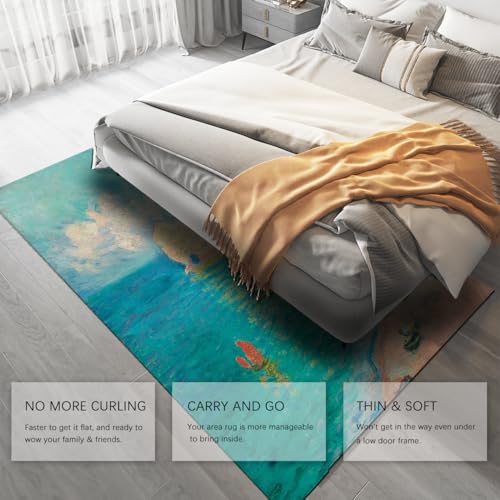 Tapis lavable en machine antidérapant turquoise 160x230 cm - 5