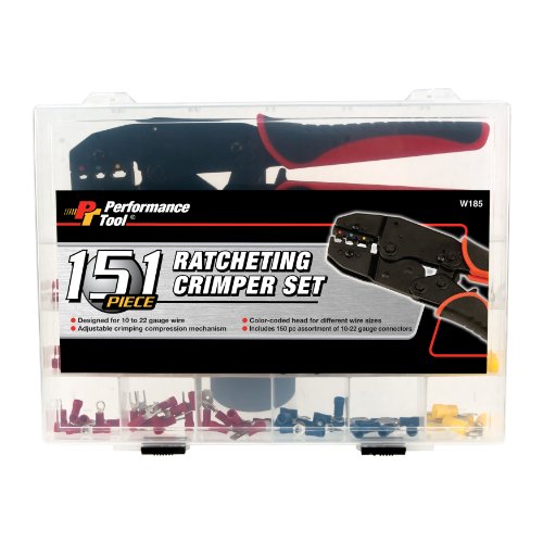 Performance Tool W185 151-Piece Ratcheting Crimper Set