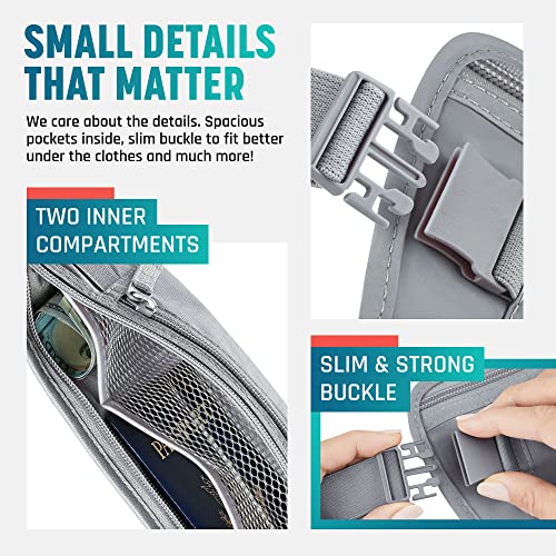 Image of Alpha Keeper Money Belt for Travel Hidden Under Clothes - RFID Blocking Passport Holder & Slim Waist Wallet Pouch for Women & Men, Anti-Theft Travel Accessories