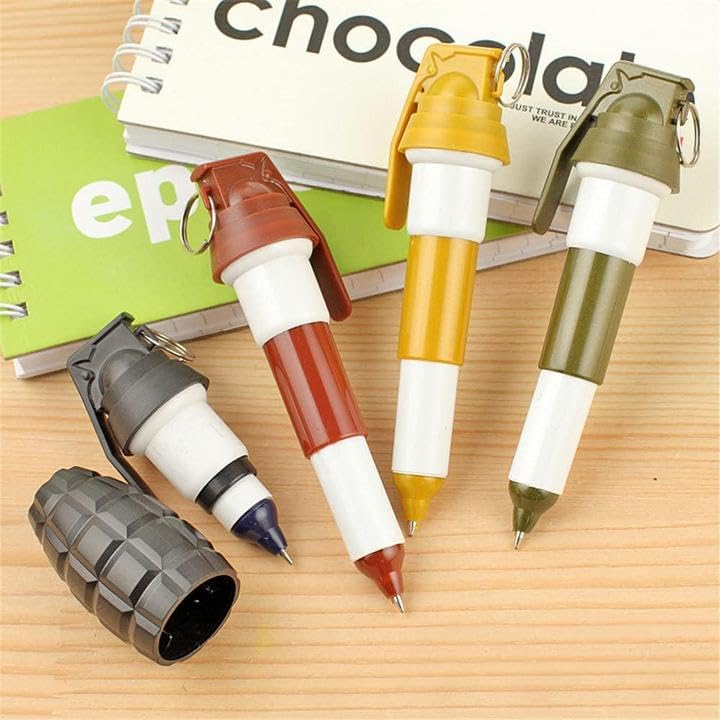 Blauer Kugelschreiber für Kinder, Mädchen, Jungen, Frauen, Erwachsene, Schule, Büro, Zuhause, Studenten, Geschenk, zufälliger Stil, 0,5 mm, Granatenform