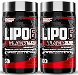 Nutrex Research Lipo-6 Black Ultra Concentrate Thermogenic Fat Burner Supplement, Increase Weight Loss, Energy & Intense Focus 120 Diet Pills