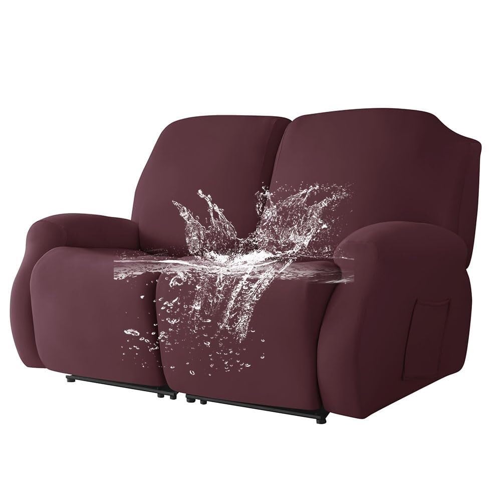 Funda elástica Impermeable para sillón reclinable, Color Liso, Antideslizante, con Bolsillo Lateral, Lavable, Protector de Muebles para Silla.