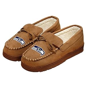 FOCO Seattle Seahawks NFL Mens Team Logo Moccasin Slippers – XL