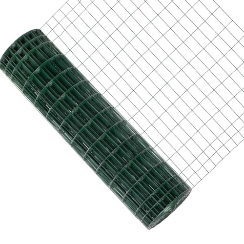 Garmix Gartenzaun Maschendraht Gitterzaun Wildzaun Schweißgitter Grün 25m 5x10cm 2,10mm (120 cm)