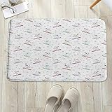  Alfombra de baño Antideslizante 60x100 cm,Oso, divertidos osos polares en snowboards Esquí con bufanda ,Cocina,Mascota,Alfombrilla De Baño,Antideslizante,Multifuncional,Suave,Cómoda Y Súper Absorbente