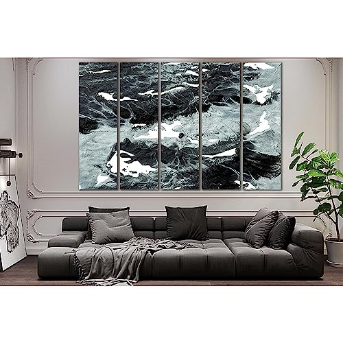 Pintura al óleo oscura ZELLART para decorar un salón moderno con el tríptico de 150x100 cm 2