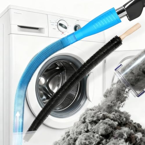 Image of Lispin Universal Dryer Vent Cleaner Kit Compatible with All Vacuum Cleaner Include Vacuum Hose Attachment Accessories Brush Lint Brush,Dryer Vent Vacuum Hose (Dark Blue)
