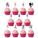 Valentina Buck 12 Girl Cupcake Toppers,Happy Birthday Cake Toppers,Party Supplies Favor Cake Decorations