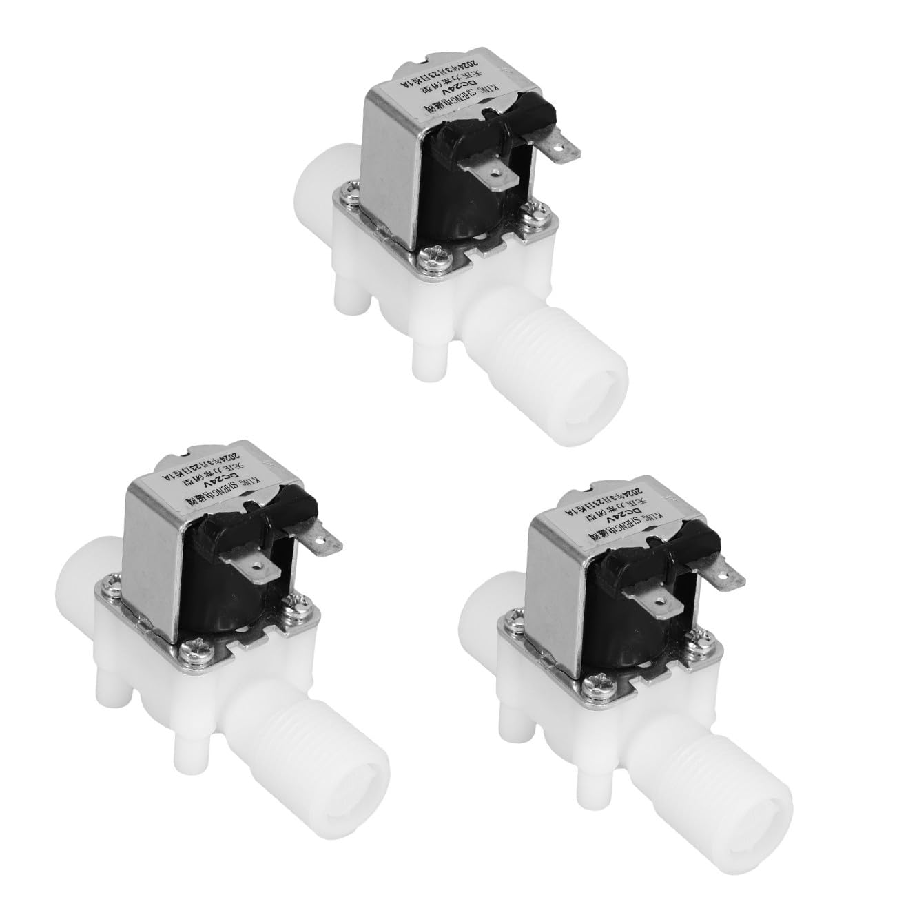 SOLUSTRE 3 Piezas La válvula electromagnética electroválvula de agua válvula solenoide para uso industrial válvulas solenoides para agua válvula solenoide 24v electroválvula de riego PBT，