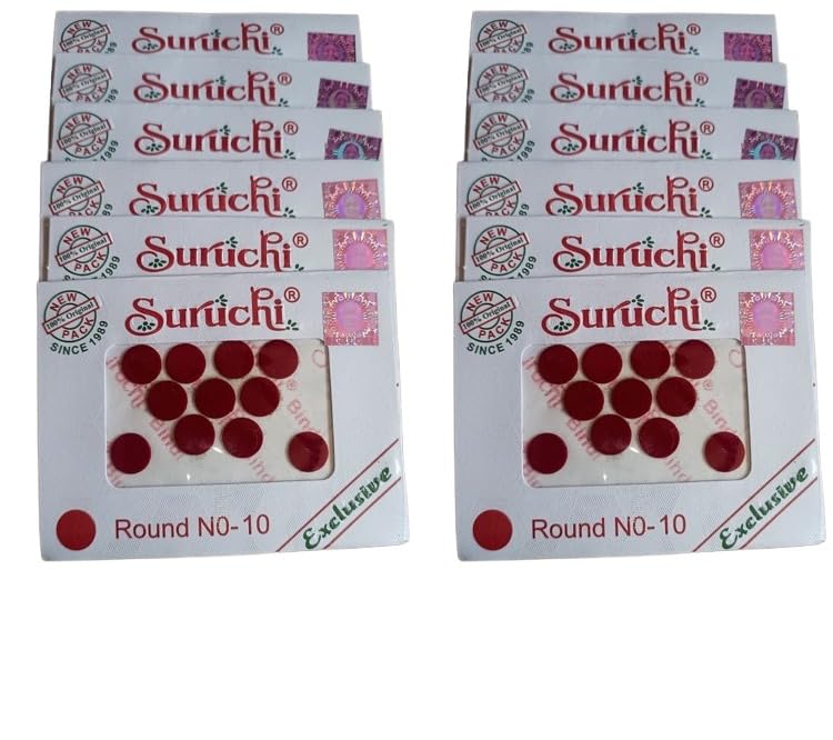 Round Maroon Bindi, No. 10 Size, Pack of 12-image-35