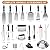 Griddle Accessories Set, 32 PCS Griddle Accessories Kit for Blackstone and Camp Chef, Flat Top Grill Accessories with Melting Dome, Enlarged Spatulas, Burger Press for Outdoor Grilling BBQ