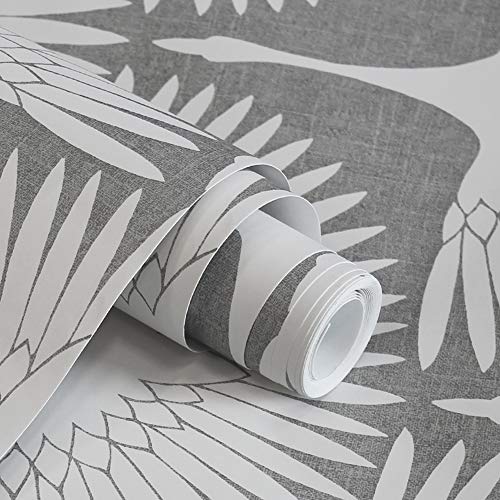 Tempaper x Genevieve Gorder Grey Feather Flock Removable Peel and Stick Wallpaper, 20.5 in X 9 ft, Made in the USA by Tempaper - Image 2