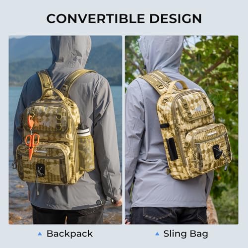 Image of KastKing BaitSpace Fishing Sling Bag, Fishing Backpack with Rod Holder