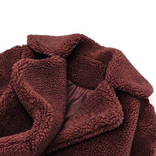 Fuzzy Fleece Button Jackets for Girl Plush Comfortable Warm Solid Coats Toddler Casual Lightweight Snowsuit Tops4