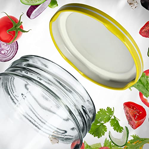 KADAX 50er Set Schraubdeckel TO66 ⌀ 66mm Gelb – Twist-Off Ersatzdeckel für 235-900ml Einmach- & Marmeladengläser… – Ansicht 6