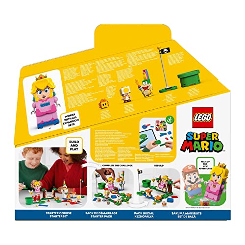 Super Mario Starter Pack Avventure di Peach, Gioco per Bambini, Bambine, Ragazzi e Ragazze, Set da Costruire con Personaggio Interattivo della Principessa, Toad Giallo e Lemmy, Idea Regalo 71403 - Lego - Immagine 8